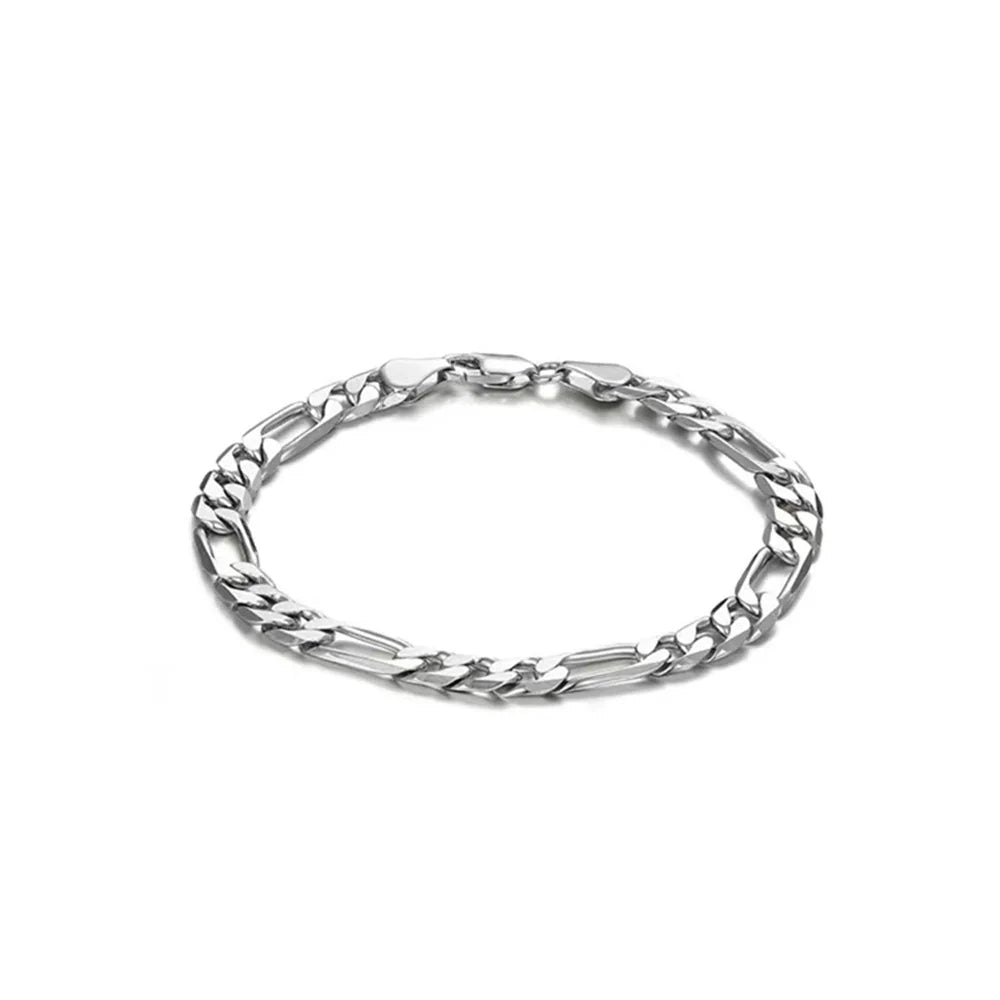 5mm Stainless Steel Figaro Bracelet”