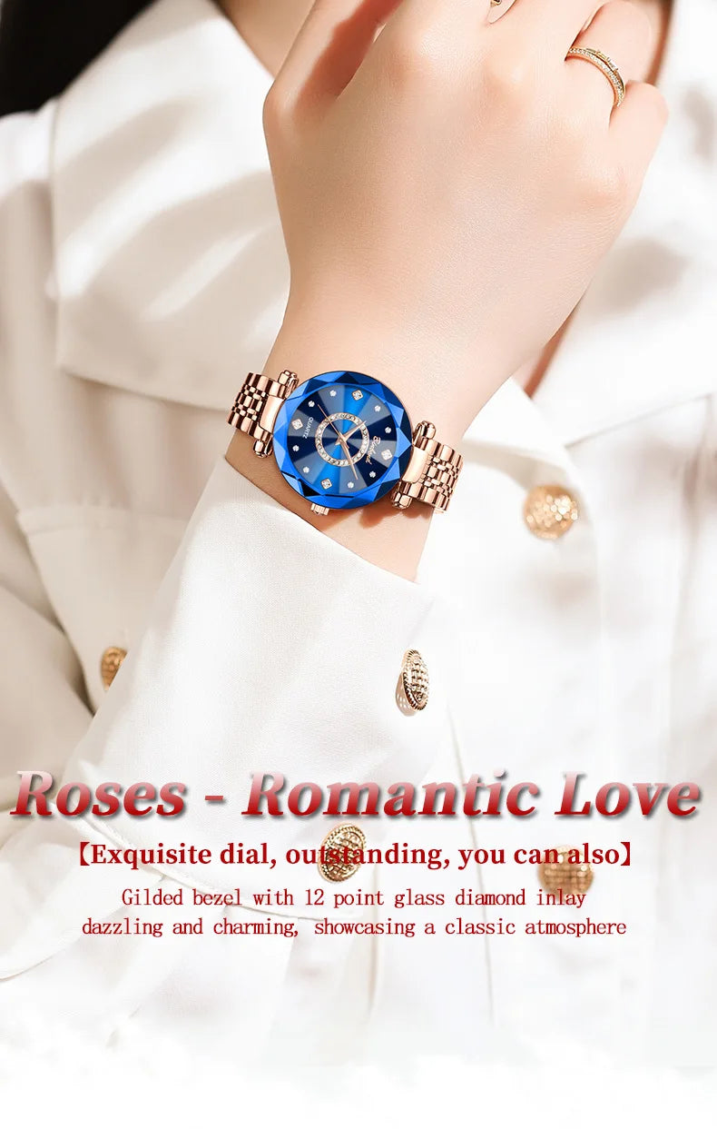 Starry Sky Blue Steel Women's Watch