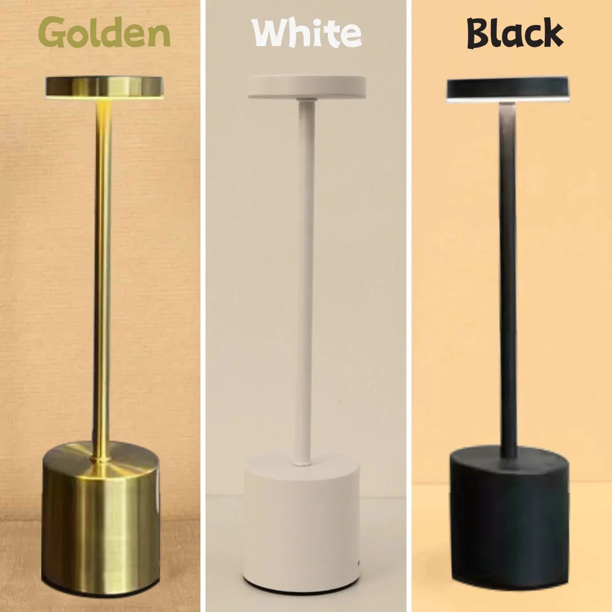 Touch Desk Lamp with 3 Colors for Bedside & Hotel Bar