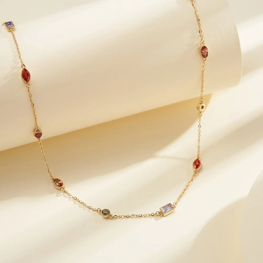 925 Silver Multi-Color Zirconia Necklace