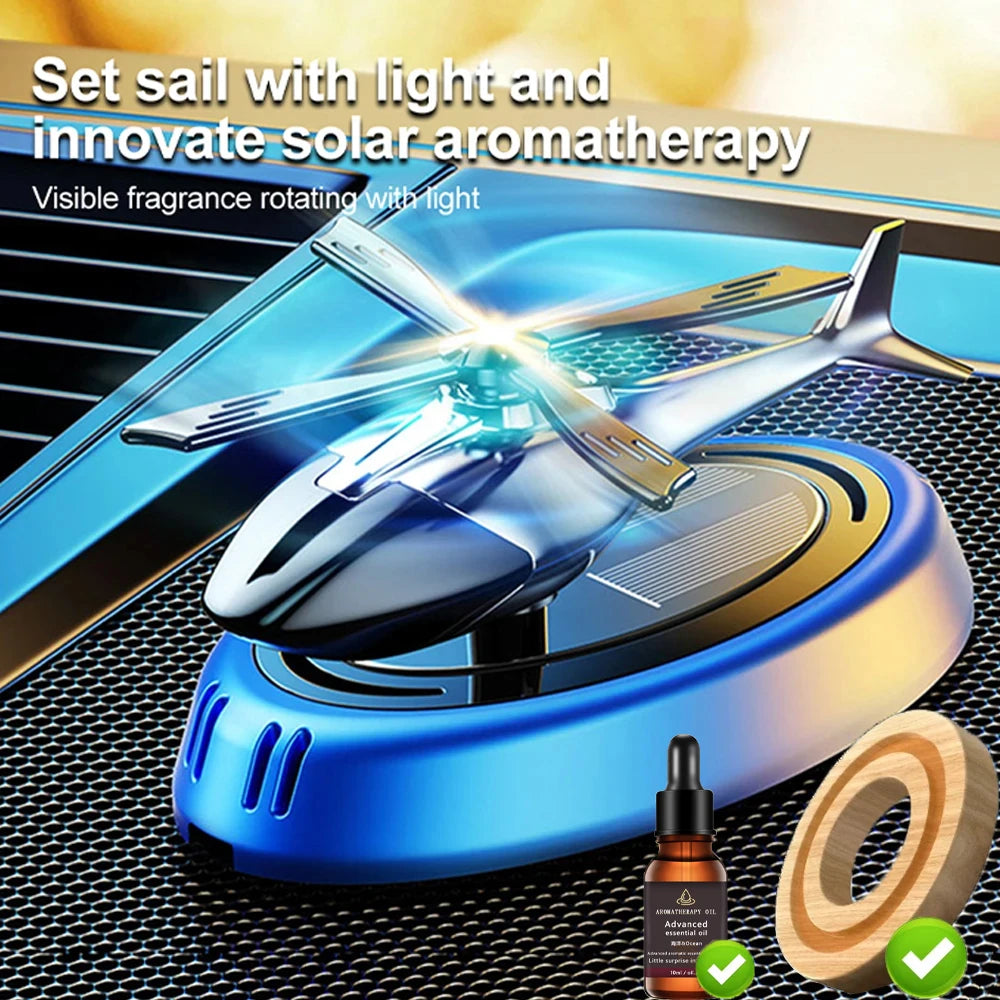 Solar-Powered Rotating Helicopter Car Air Freshener – Aroma Diffuser