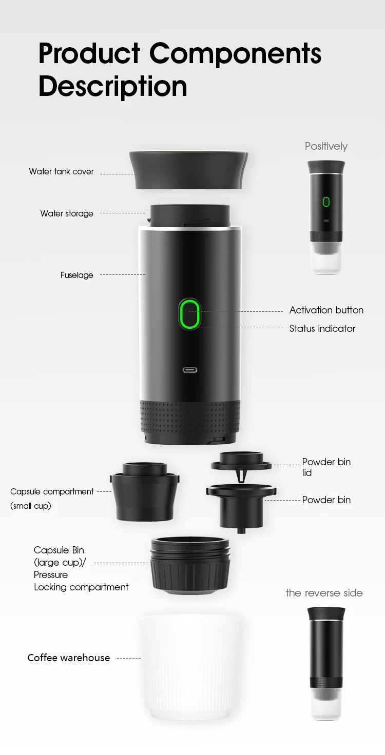 Compact Wireless Coffee Maker – Travel & Home Use