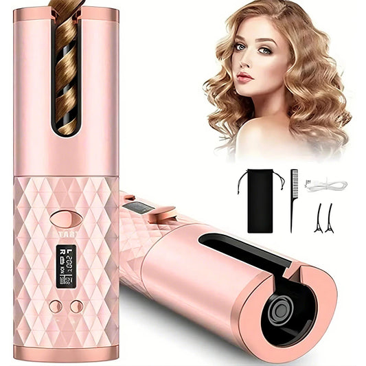 pink automatic curling iron