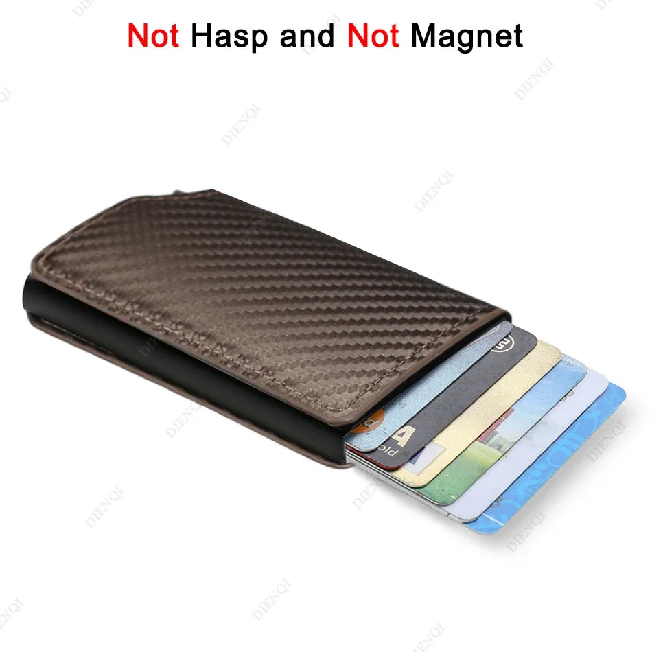 RFID Aluminum Slim Men’s Wallet – Carbon Fiber Card Holder
