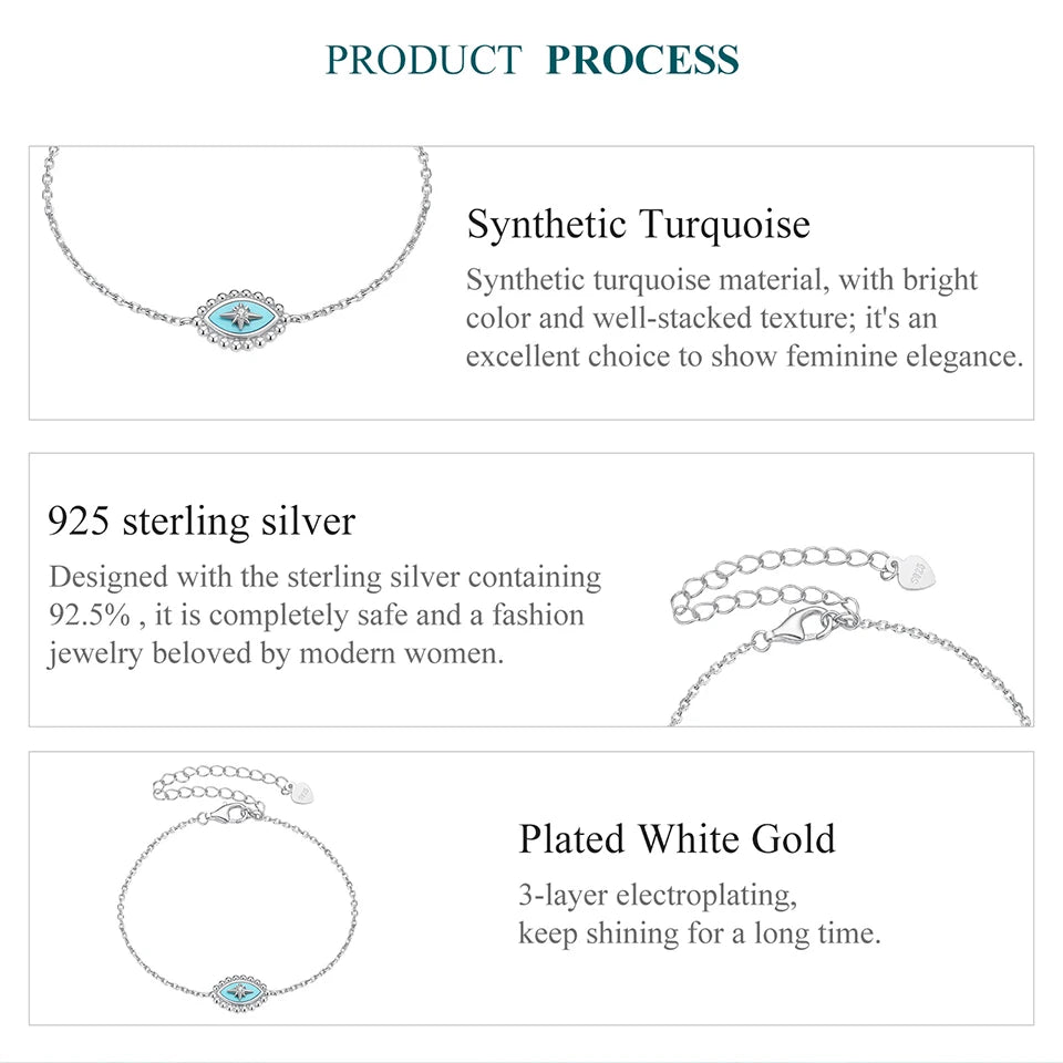 Sterling Silver Evil Eye Bracelet for Women”