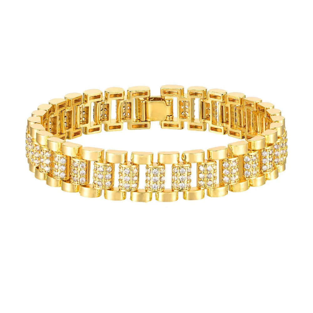 Handmade CZ Paperclip Chain Bracele