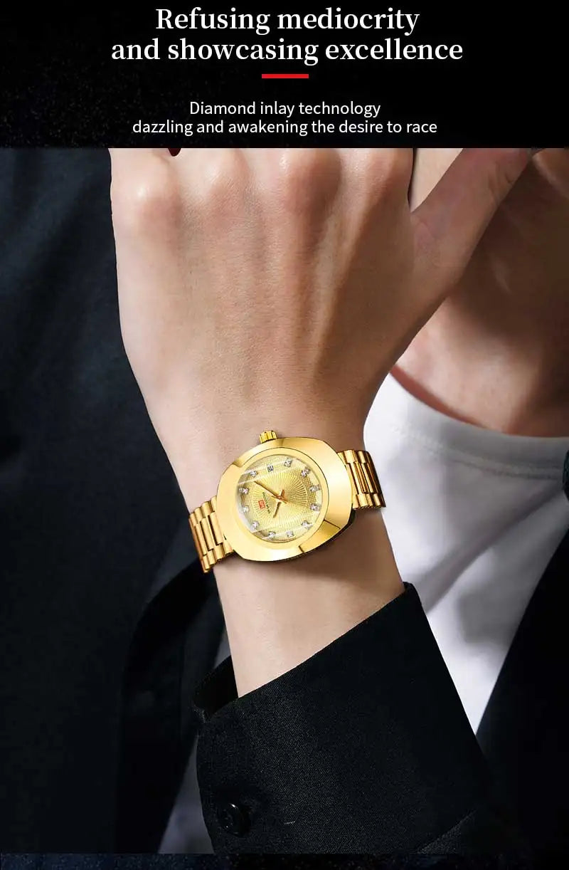 Elegant Gold Mesh Men’s Watch