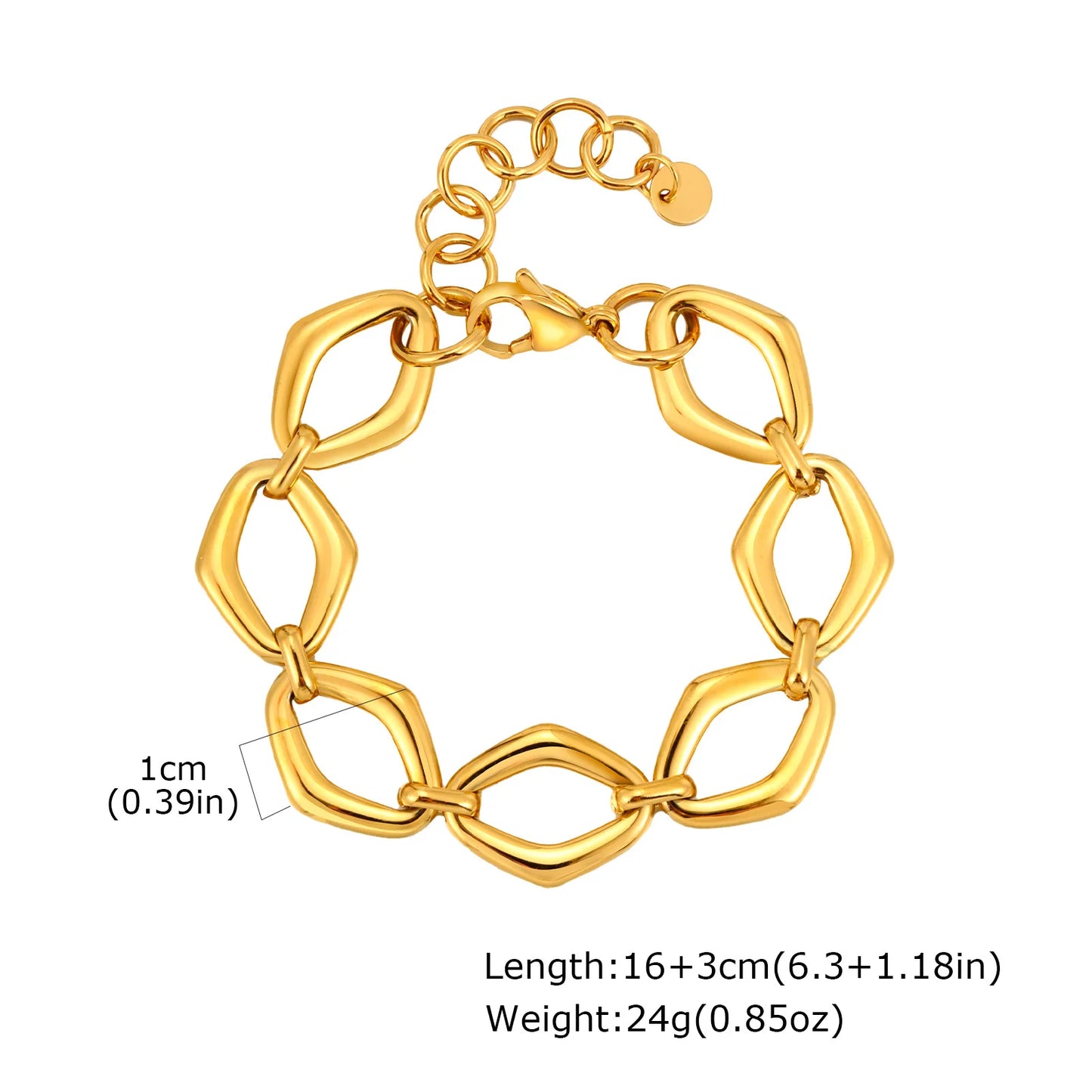 Gold-Plated Chunky Link Bracelet – Waterproof