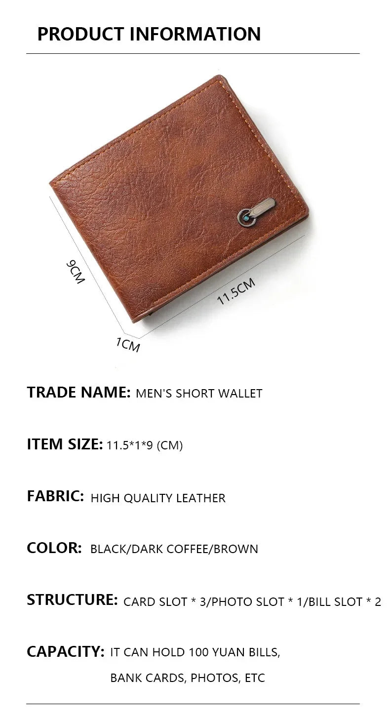 Classic Vintage PU Leather Men’s Wallet with Coin Pocket