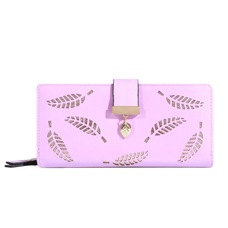 Alya Women’s PU Leather Wallet with Gold Leaves
