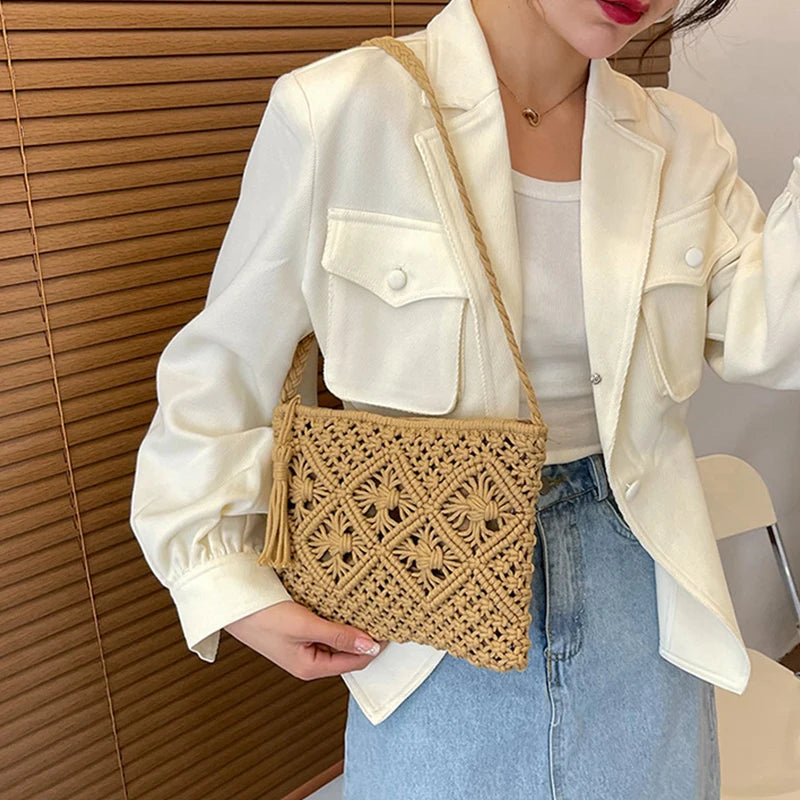 Straw Woven Crossbody Bag