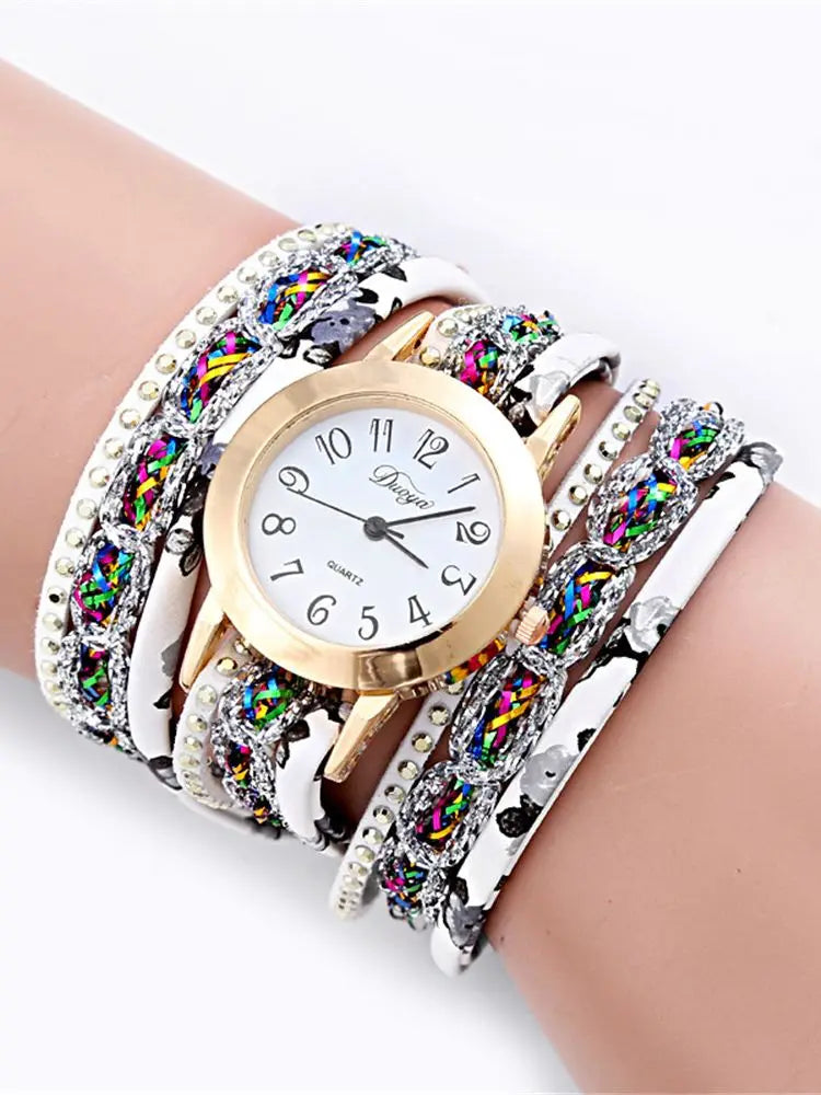 “Colorful Rhinestone Bracelet Watch for Women”