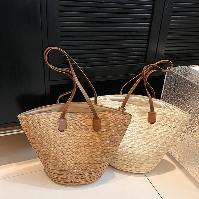 Luxury Beach Basket Bag