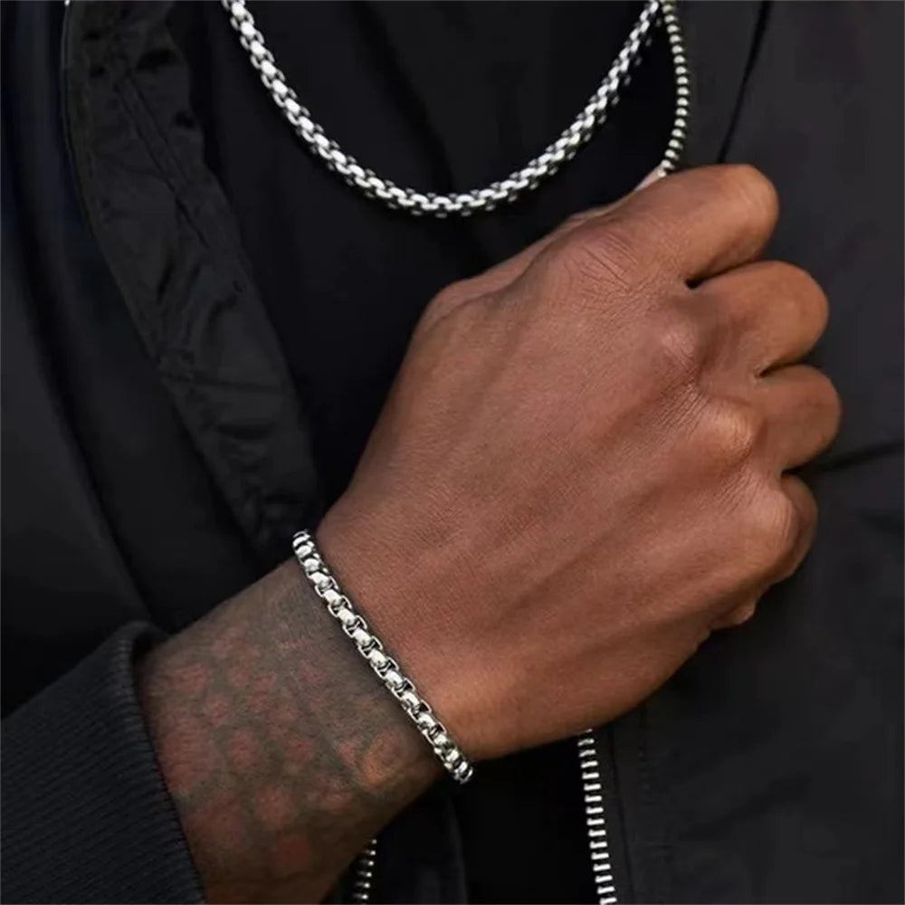 Square Ball Chain Bracelet Men