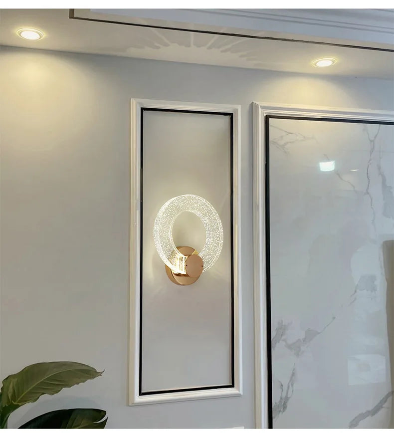 Luxury Crystal Circle Wall Lamp