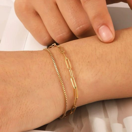 Gold Rustic Steel Bracelet Men