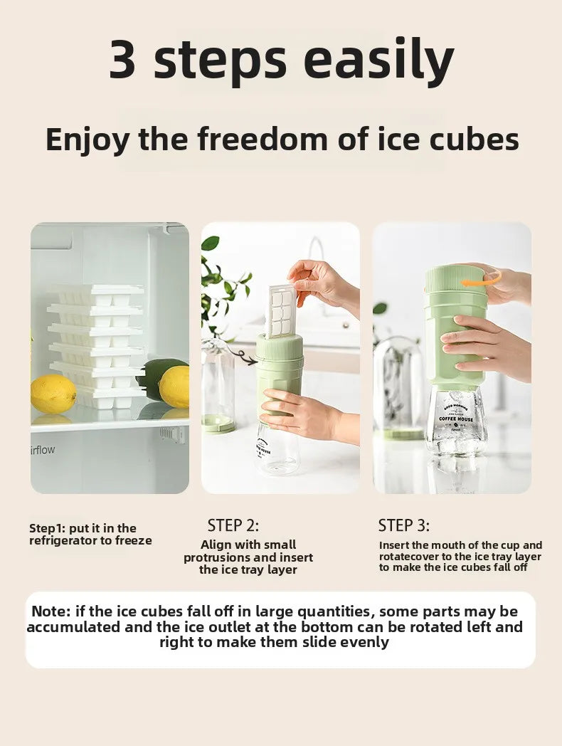 in-1 Rotating Silicone Ice Cube & Popsicle Mold with Lid