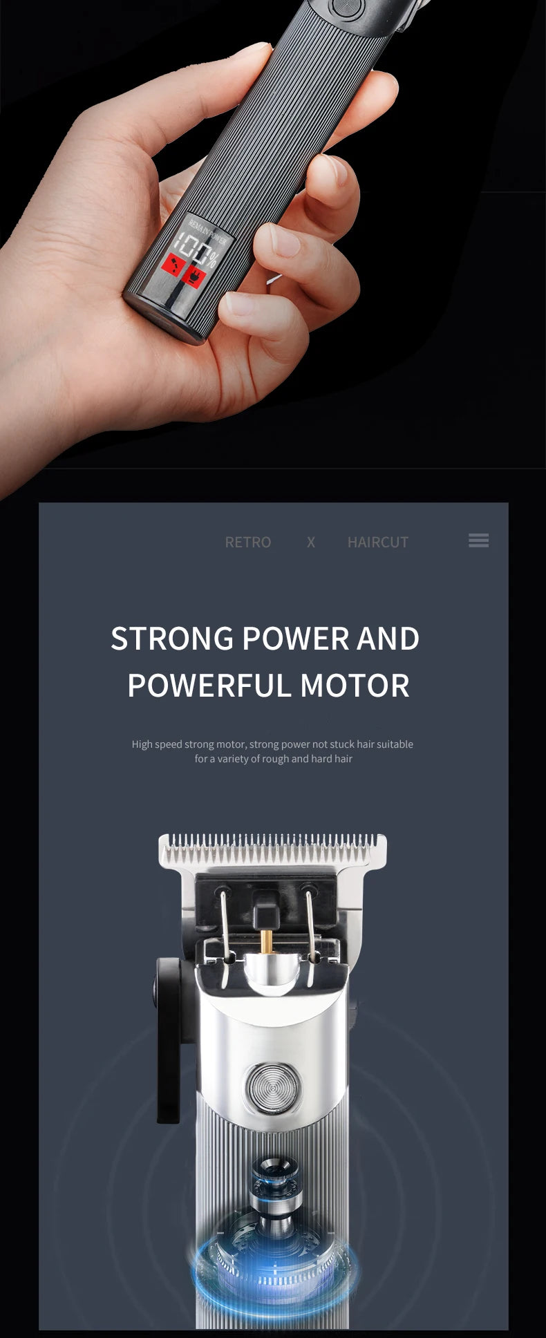 Cordless Zero-Gap Hair Trimmer – Professional Barber Tool