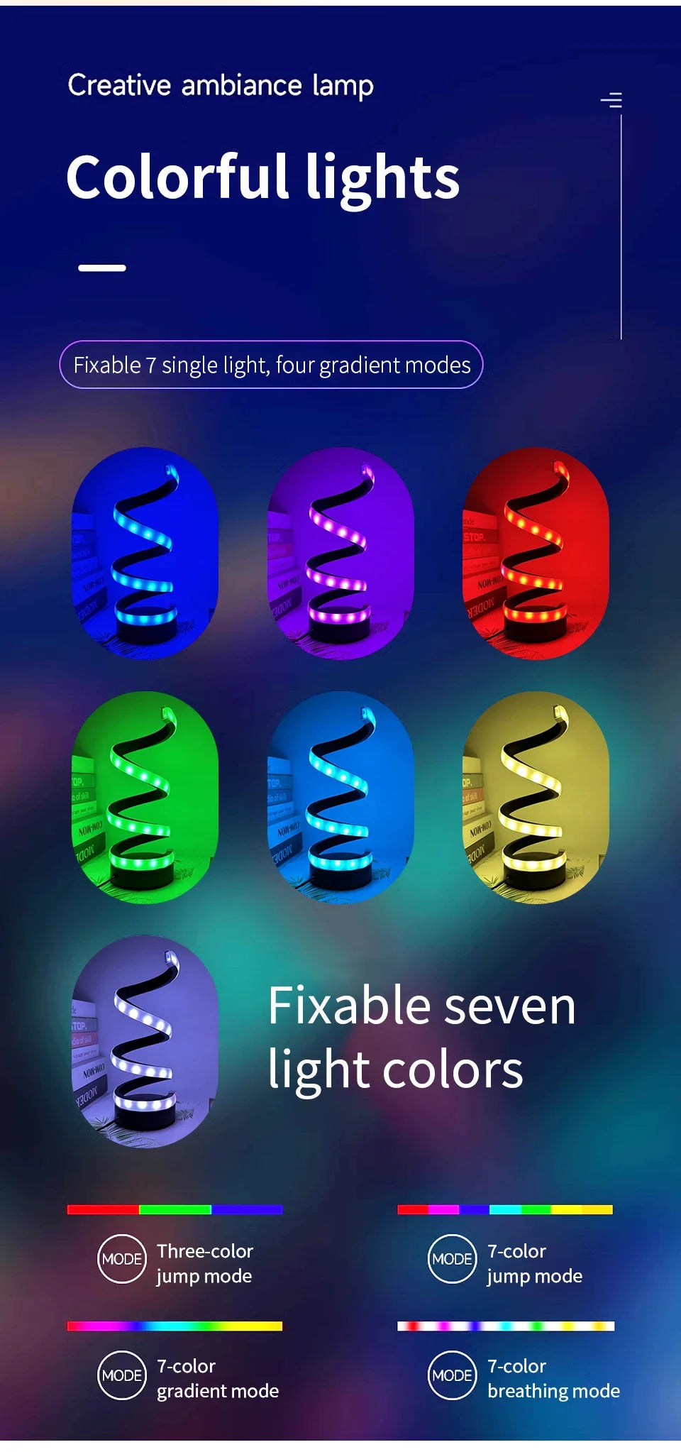 Modern RGB Spiral LED Table Ligh