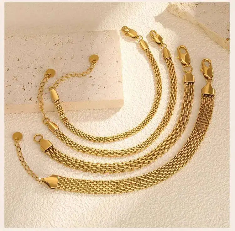 Gold-Plated Mesh Link Bracelet – Stainless
