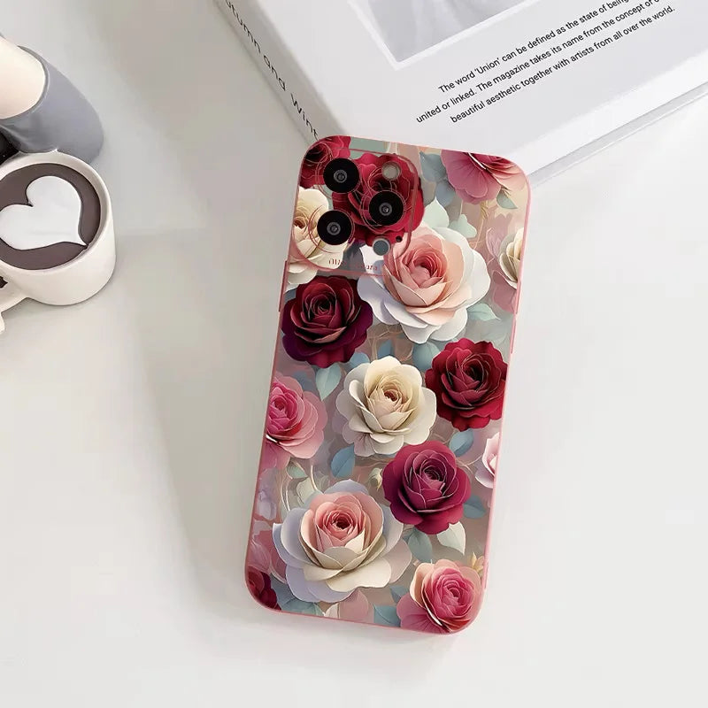 Luxury Rose Floral Shockproof Cover – Samsung