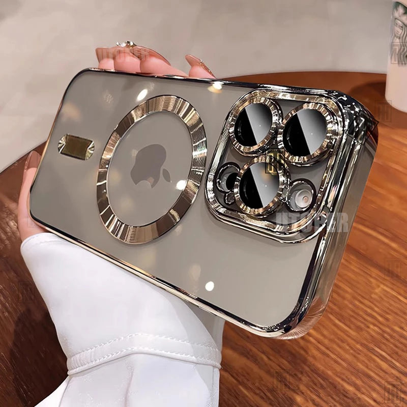 New Official Desert Gold Phone Case For iPhone 16 15 14 13 12 11 Pro Max Plus Clear Magsafe Magnetic Lens Protect Soft Cover