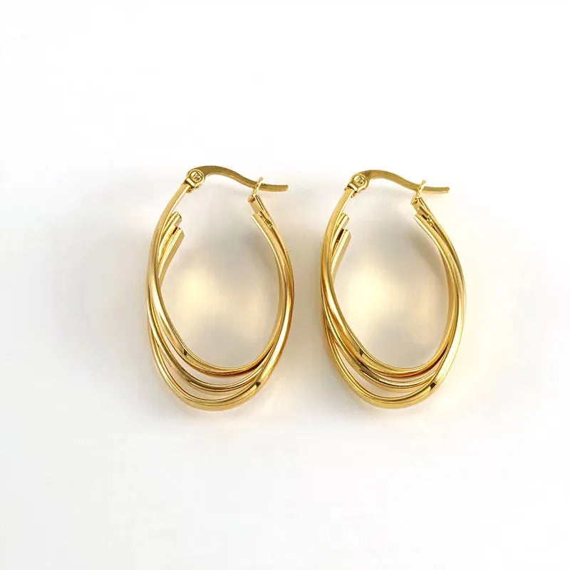 18K Gold Filled Hoop Earrings for Women