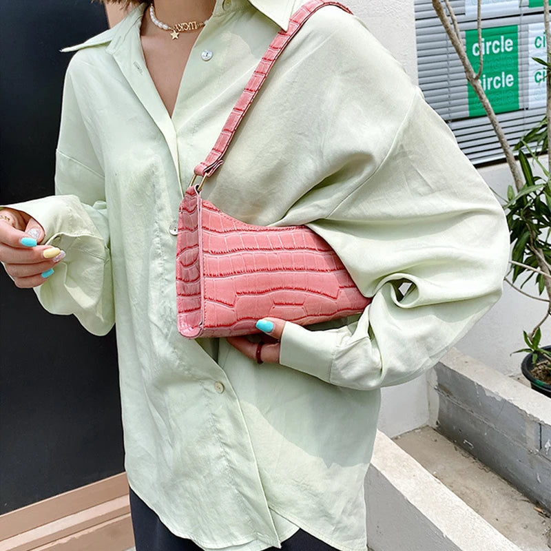 Retro Alligator PU Clutch