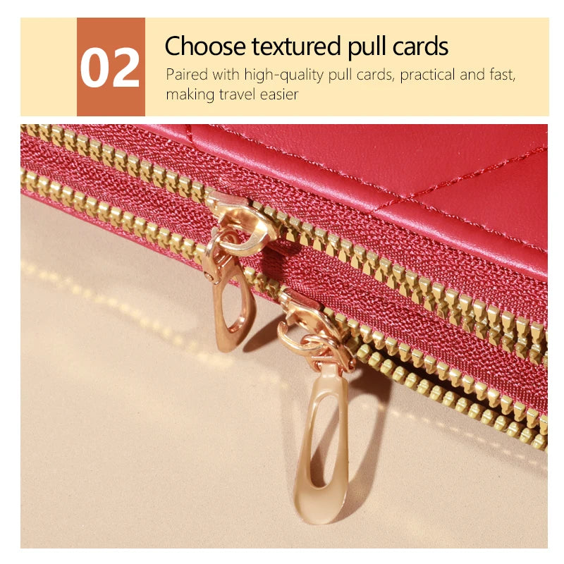 Versatile Zipper Clutch with Multiple Card Slots