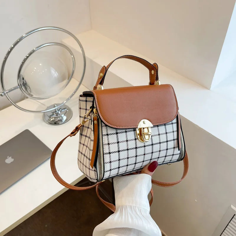 Plaid Flap Crossbody Bag