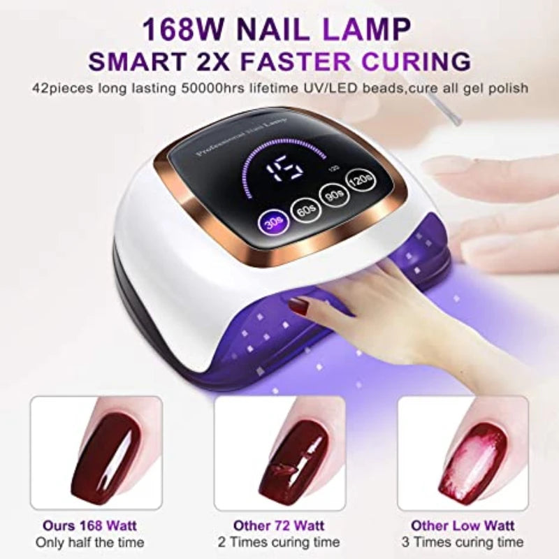"180W UV LED Nail Lamp - Professional Gel & Acrylic Nail Dryer"
