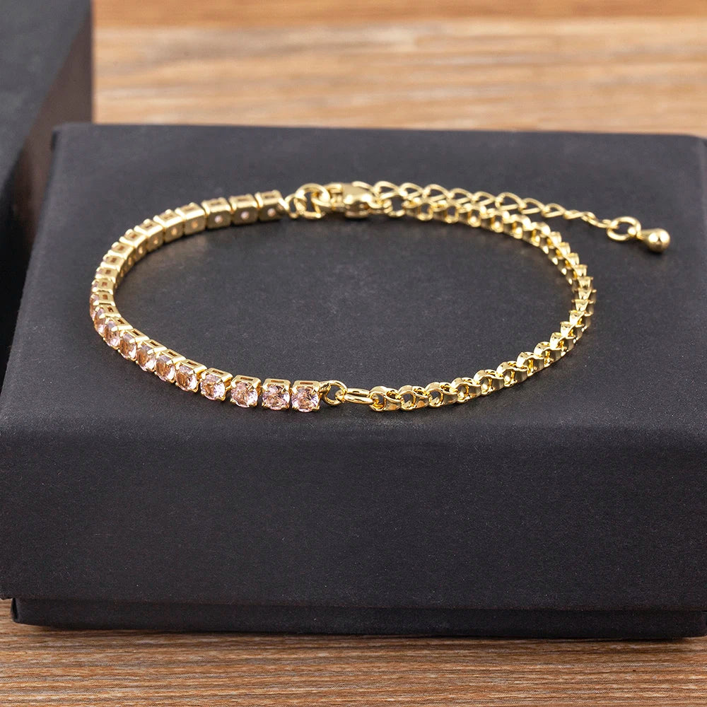 Adjustable Zircon Tennis Bracelet – Women’s Jewelry Gift"