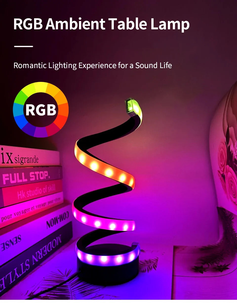 Modern RGB Spiral LED Table Ligh