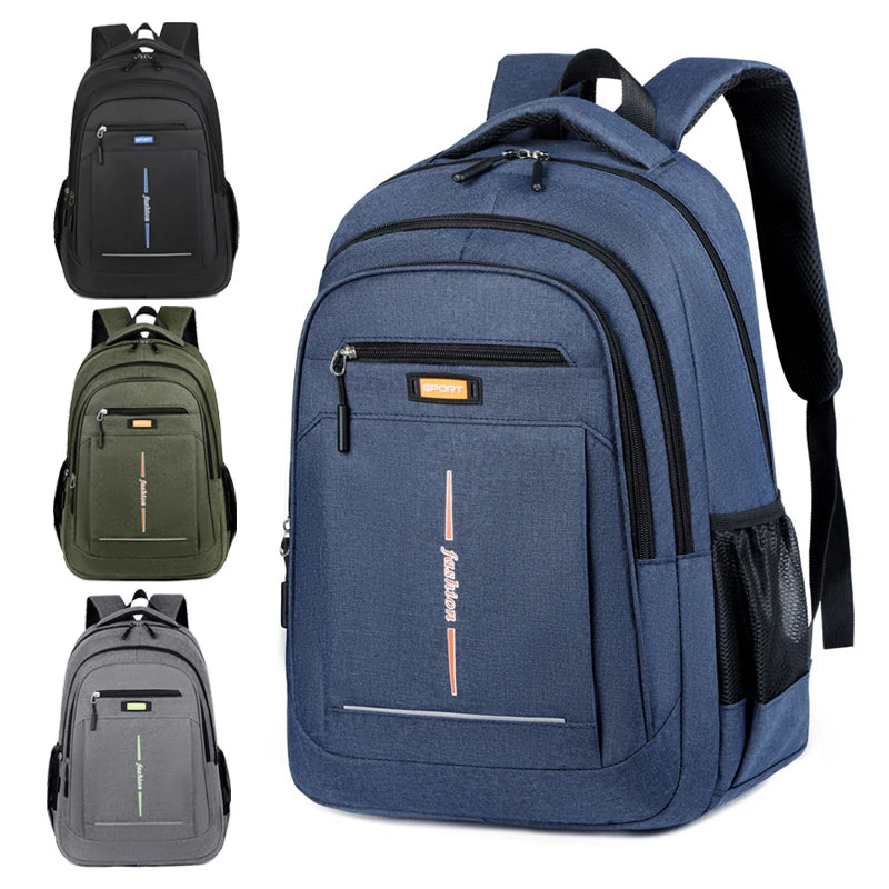 Trendy School & Computer Backpack – Black, Grey, Blue, Red