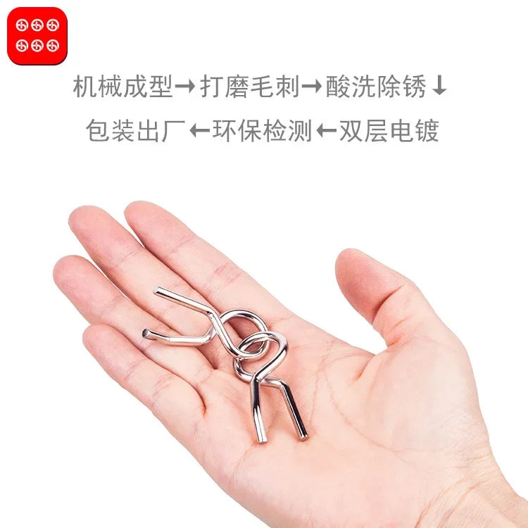 8Pcs Metal Montessori Puzzle Set – Brain Teasers for Kids & Adults