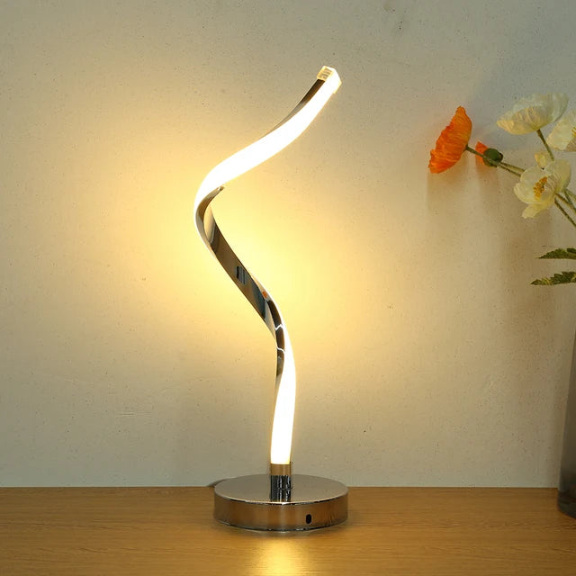 "Modern LED Spiral Table Lamp