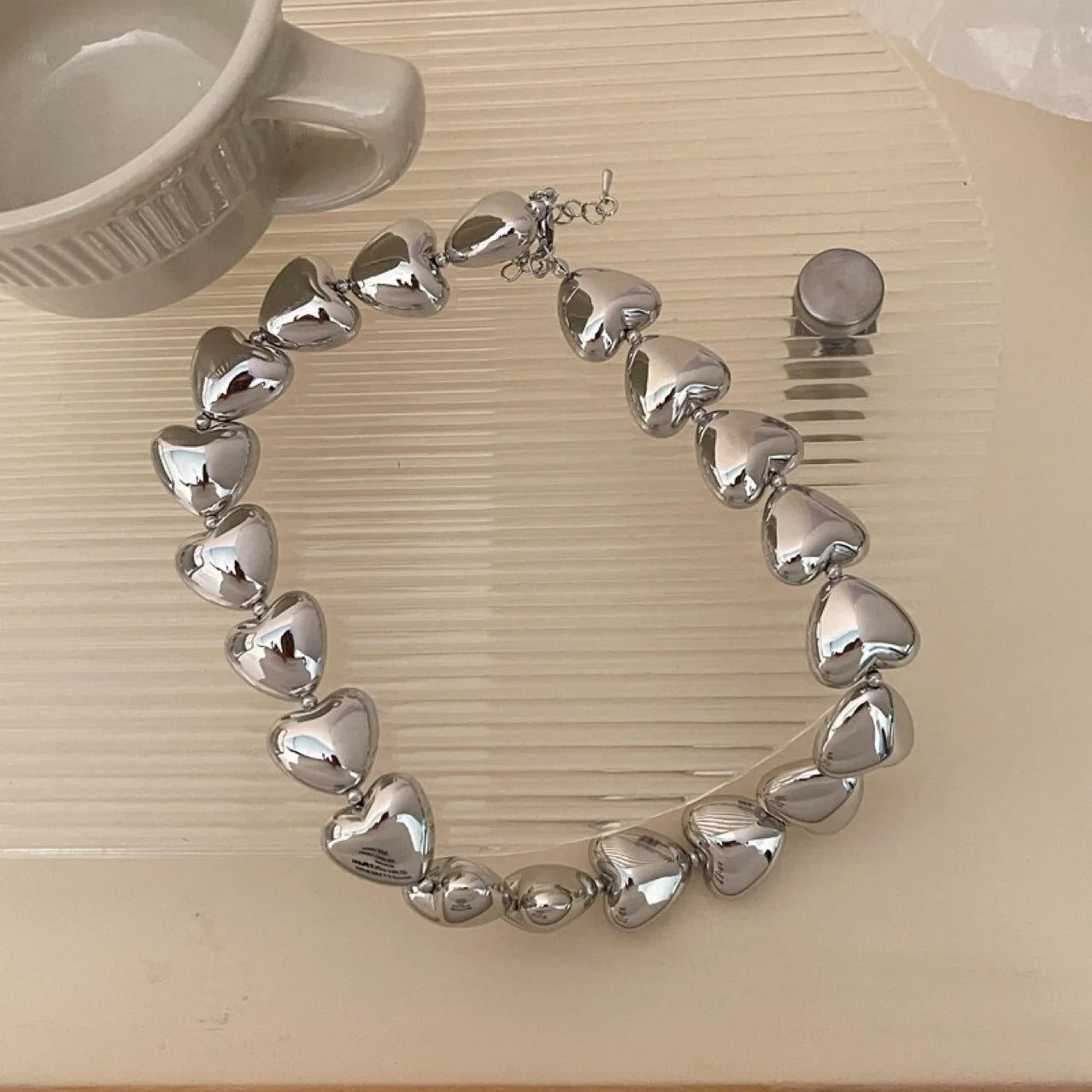 Exaggerated CCB Chunky Pearl Choker Necklace