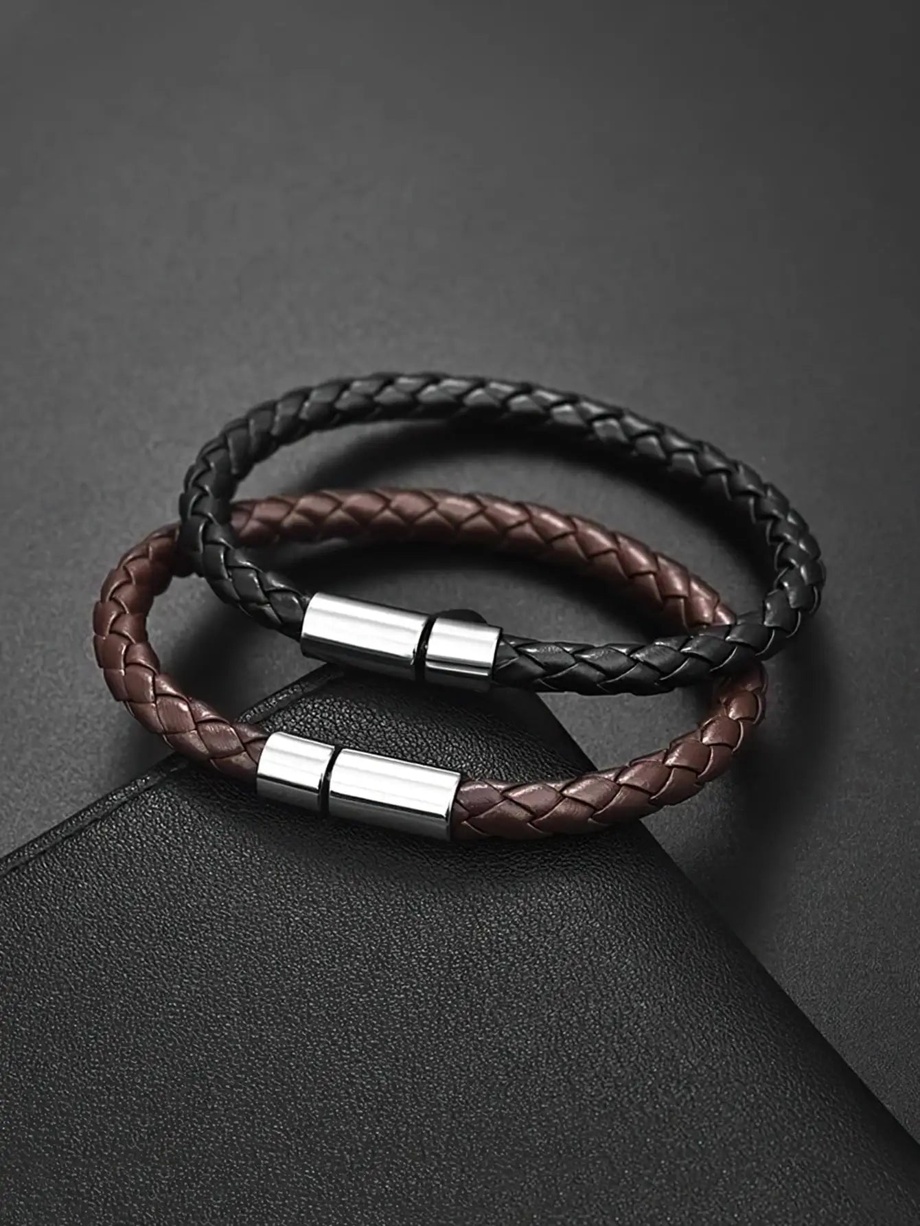 Elegant Leather Bracelets for Men – 2PCS
