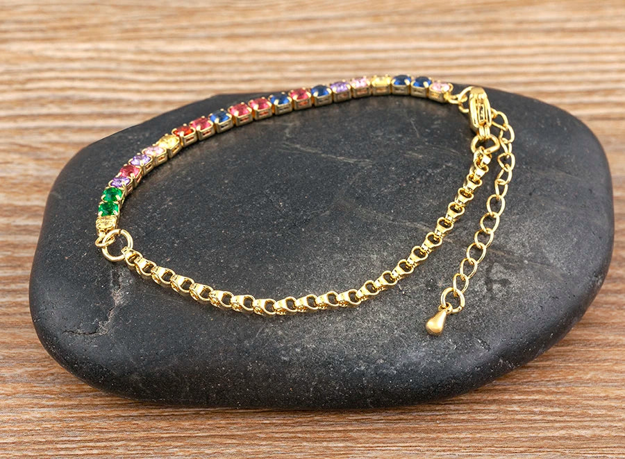 Adjustable Zircon Tennis Bracelet – Women’s Jewelry Gift"