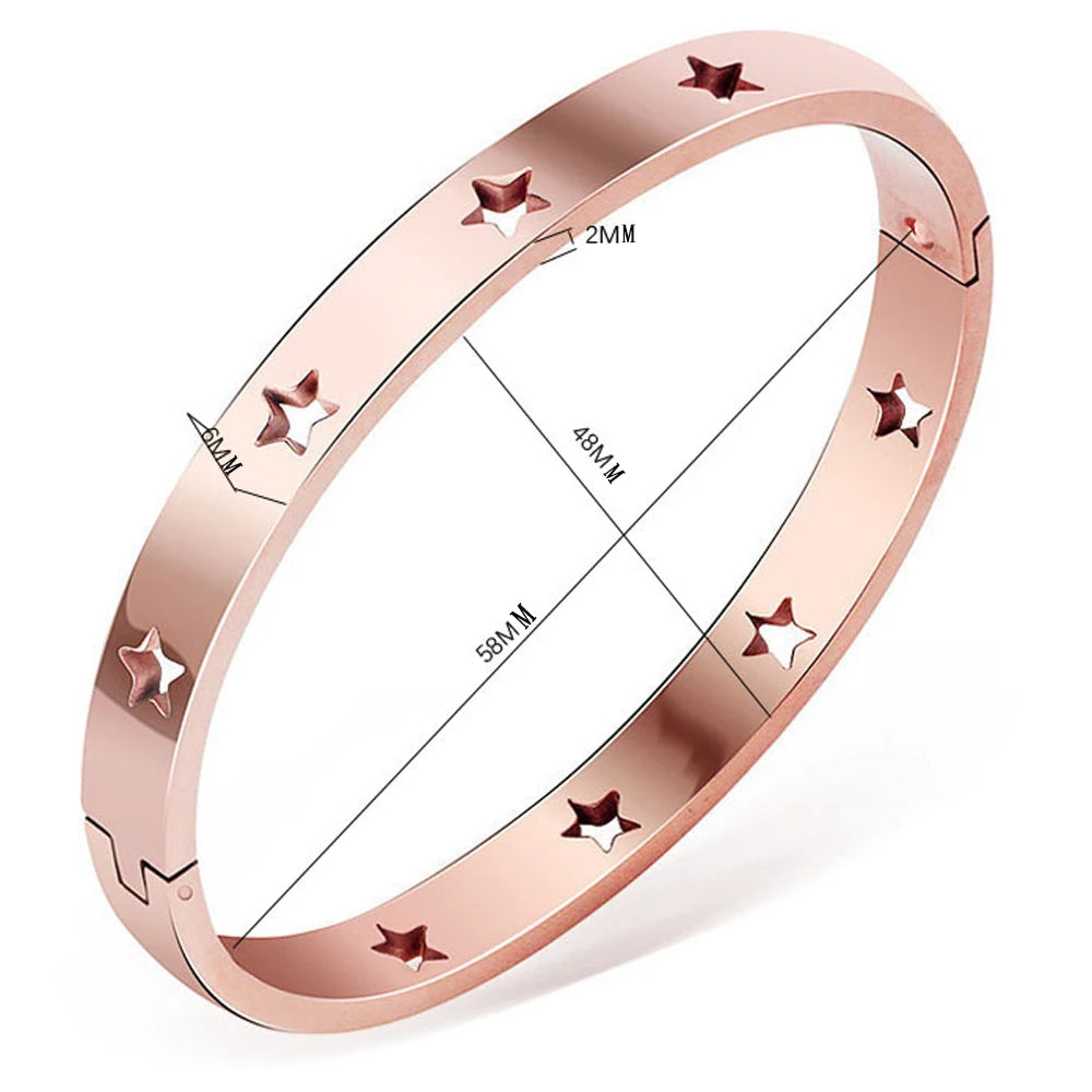 “Nibastar Rose Gold Hollow Star Bracelet”
