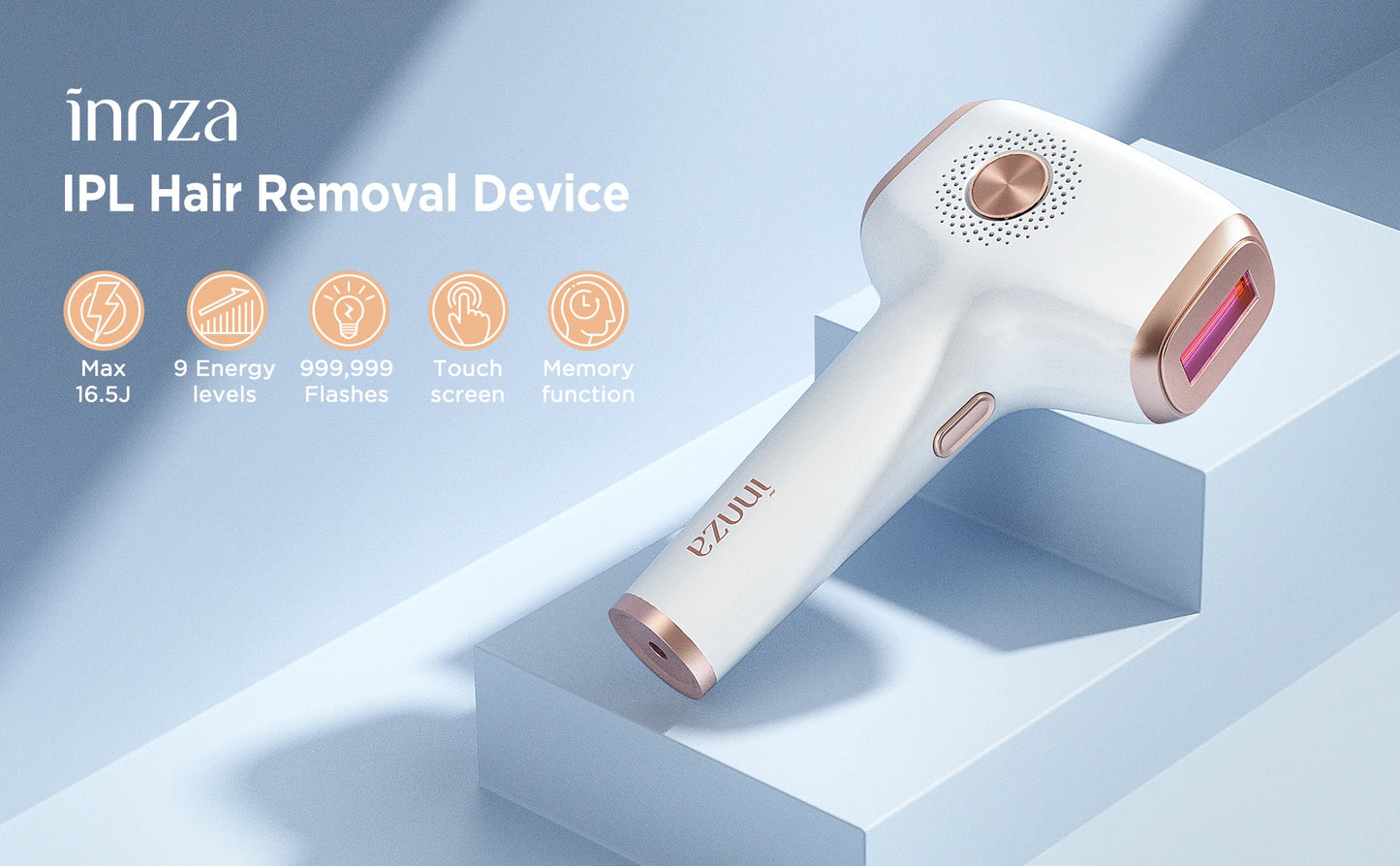 INNZA IPL Hair Removal Device – 999,999 Flashes with Ice Cooling