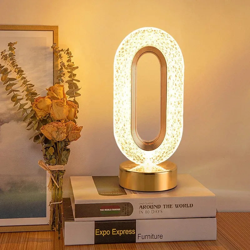 3D Crystal Moon Lamp – Touch Control LED Night Light