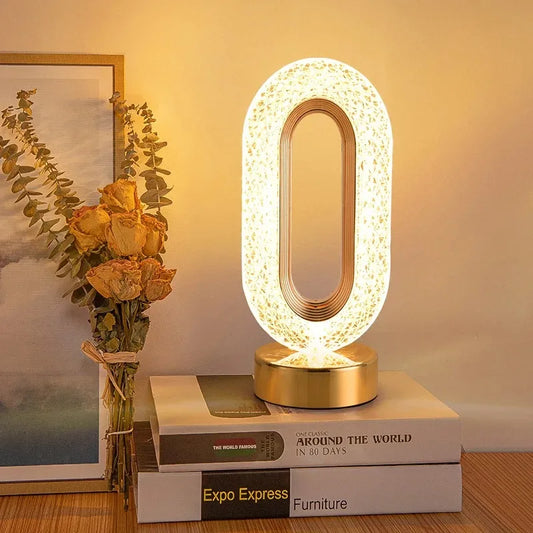 3D Crystal Moon Lamp – Touch Control LED Night Light