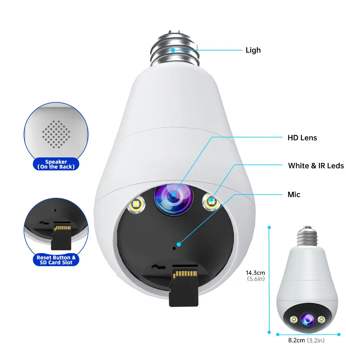 E27 WiFi Bulb Camera 3MP