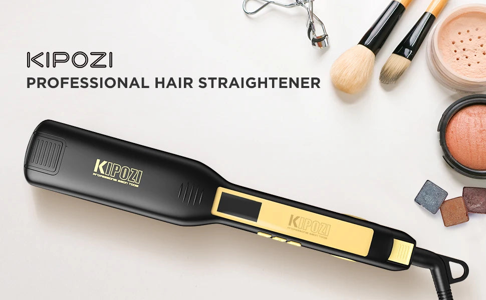 KIPOZI Professional Titanium Flat Iron – LCD Hair Straightener