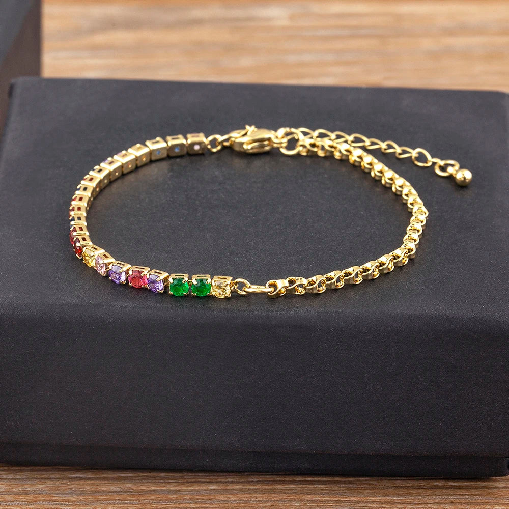 Adjustable Zircon Tennis Bracelet – Women’s Jewelry Gift"