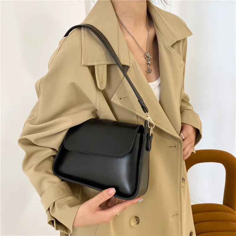 Trendy PU Flap Shoulder Bag