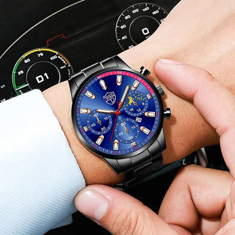 Fashion Mens Stainless Steel Watches Luxury Men Sports