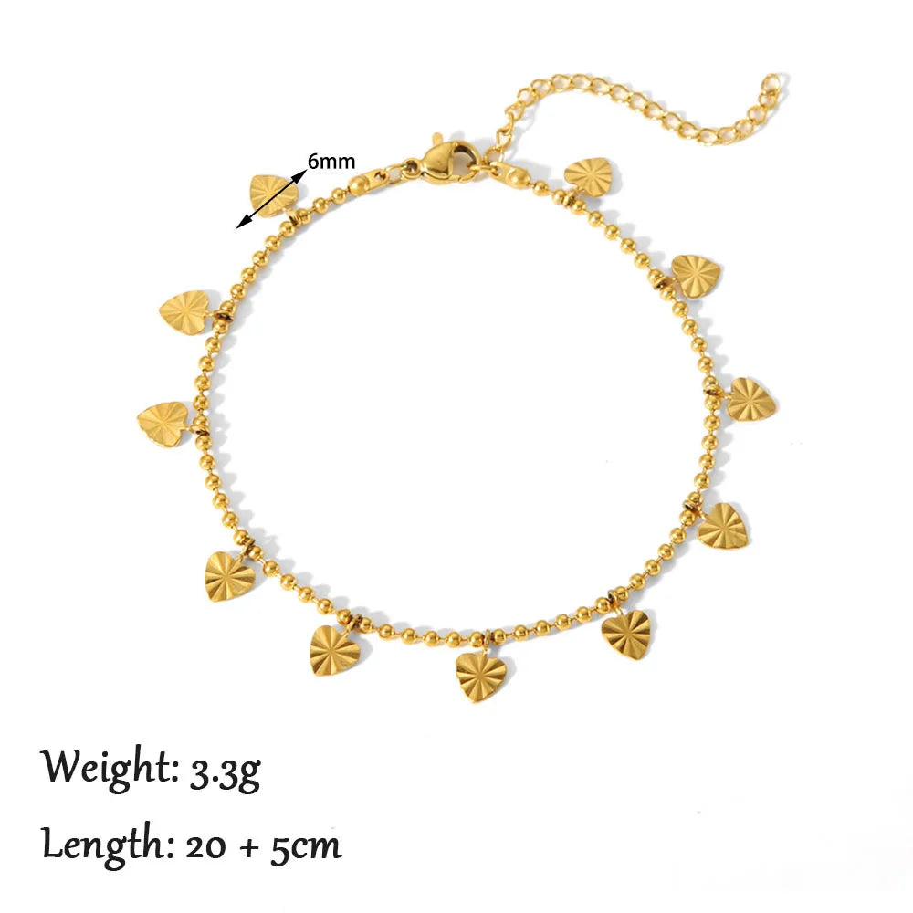 2024 Gold Stainless Steel Layered Anklet for Women