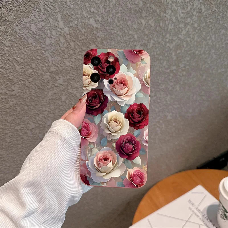 Luxury Rose Floral Shockproof Cover – Samsung